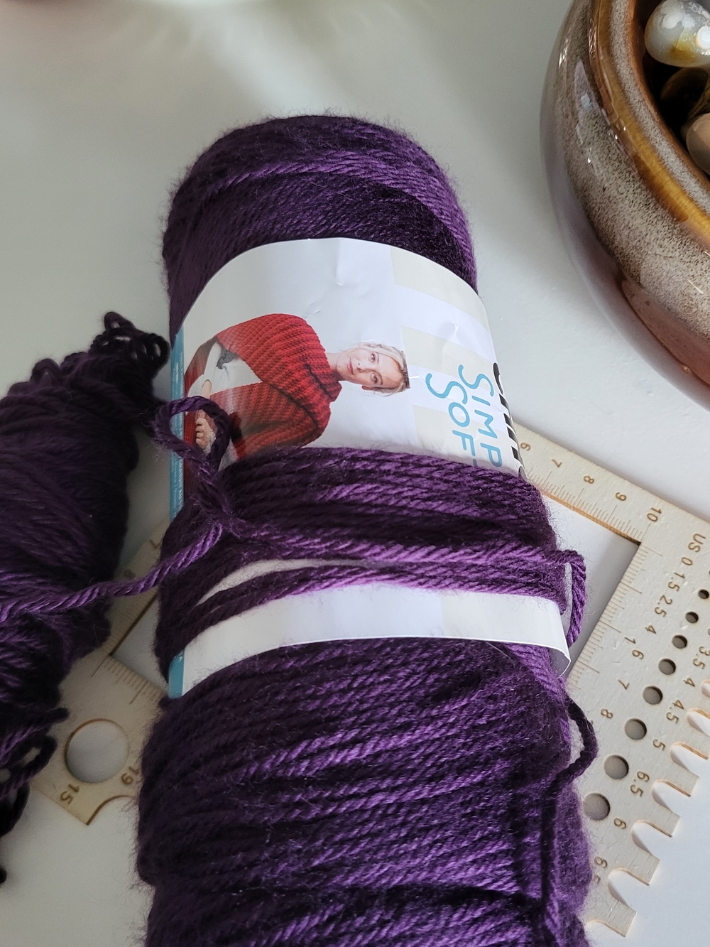 Purple Yarn Skein - Soft Acrylic Fiber Art